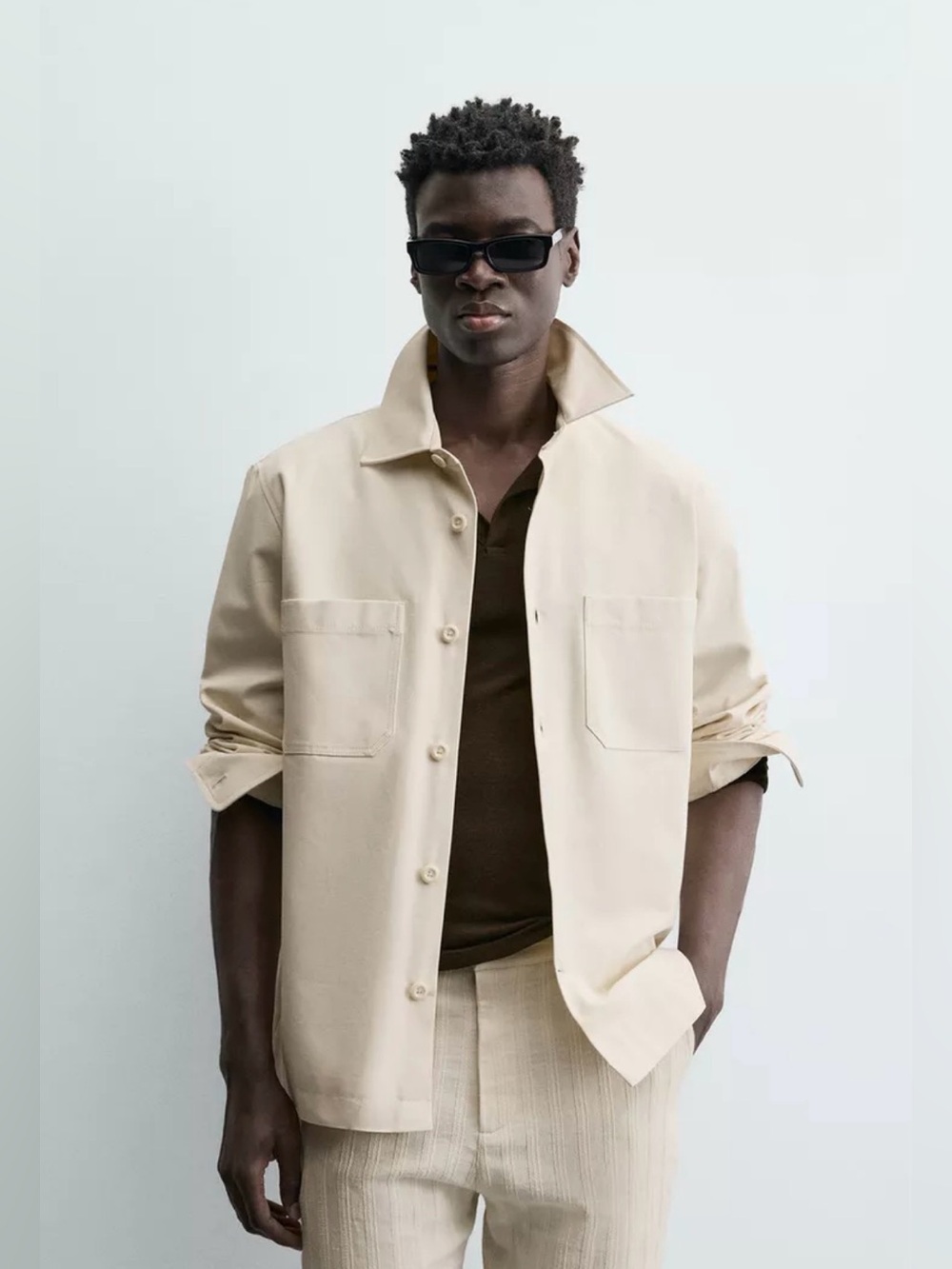 Zara Men Taupe Shirt Jacket
